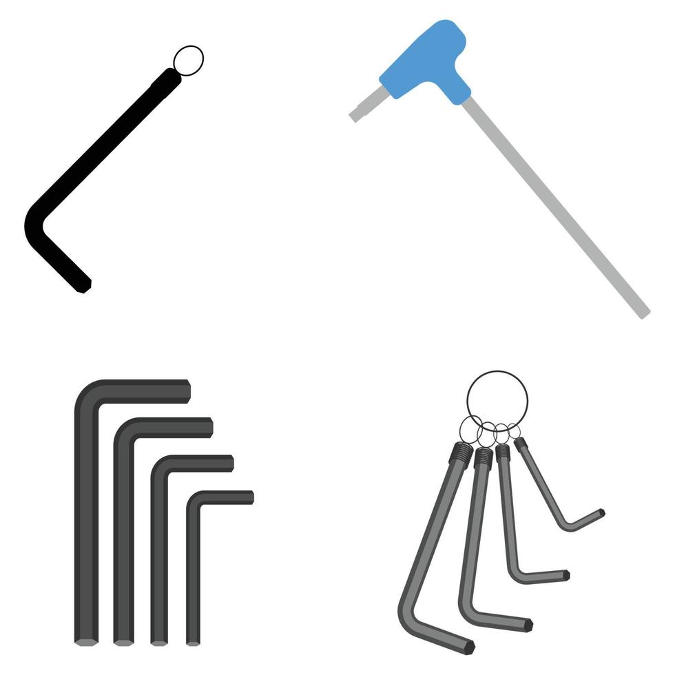 Allen keys icon vector