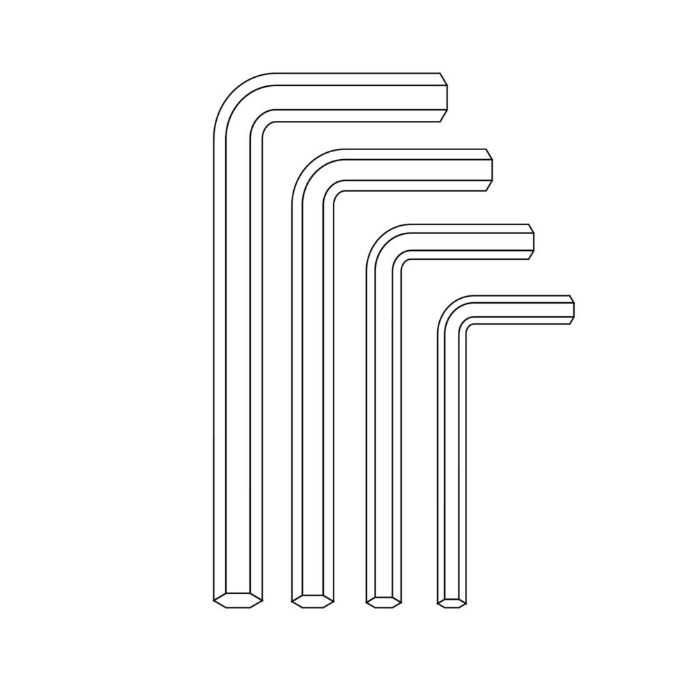 Allen keys icon vector