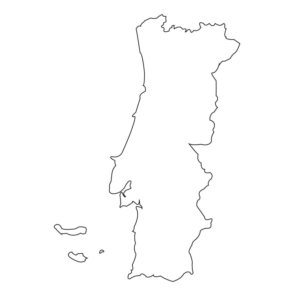 Portugal mapa icono vector