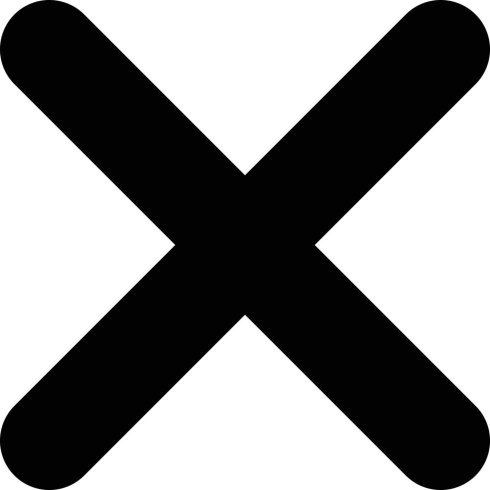 cross mark . cancel icon . delete sign . exit sign vector