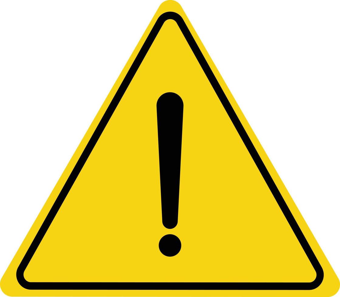 Yellow warning sign . Hazard warning attention sign with exclamation mark symbol vector