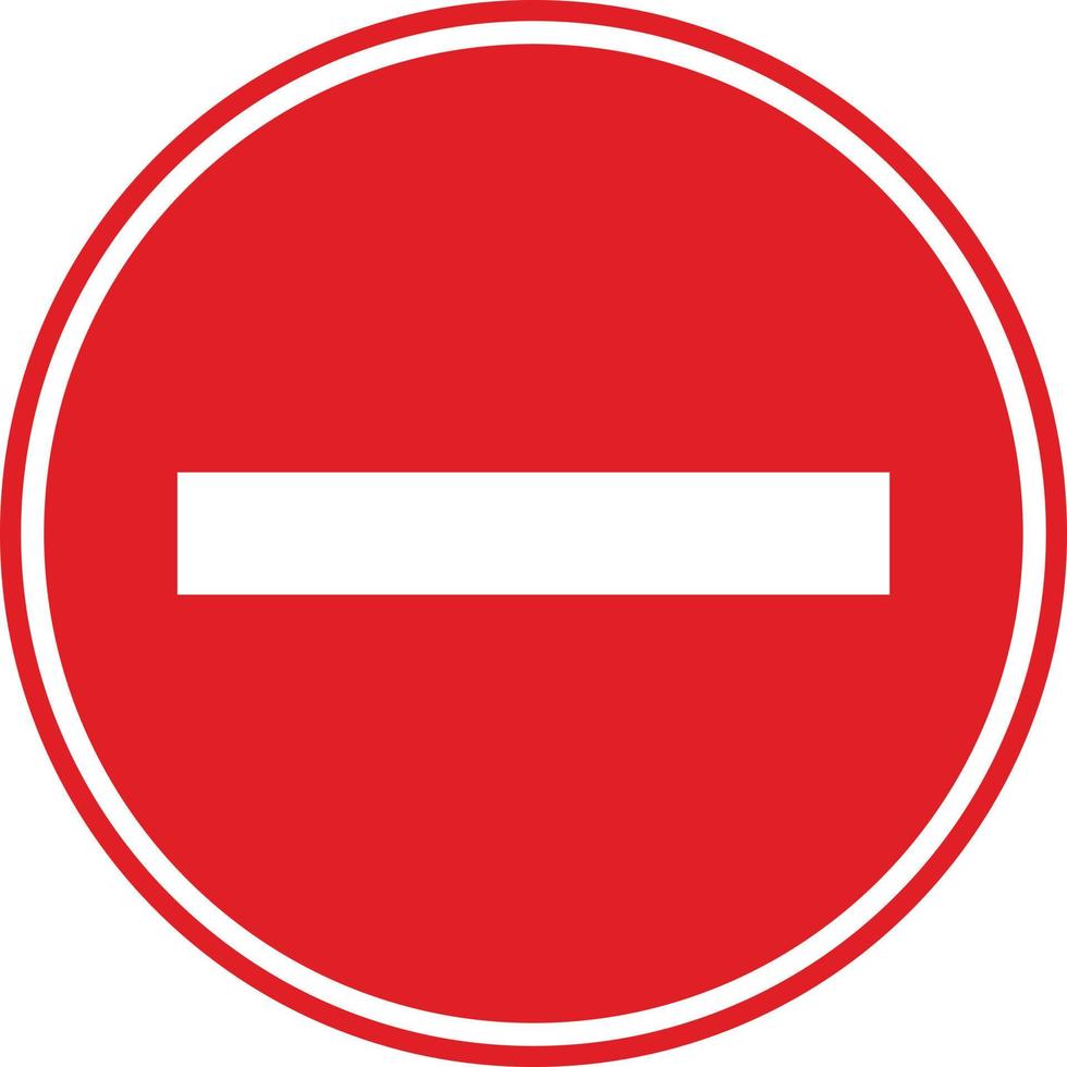 No entry road icon or Do not enter , traffic sign . No red warning sign vector