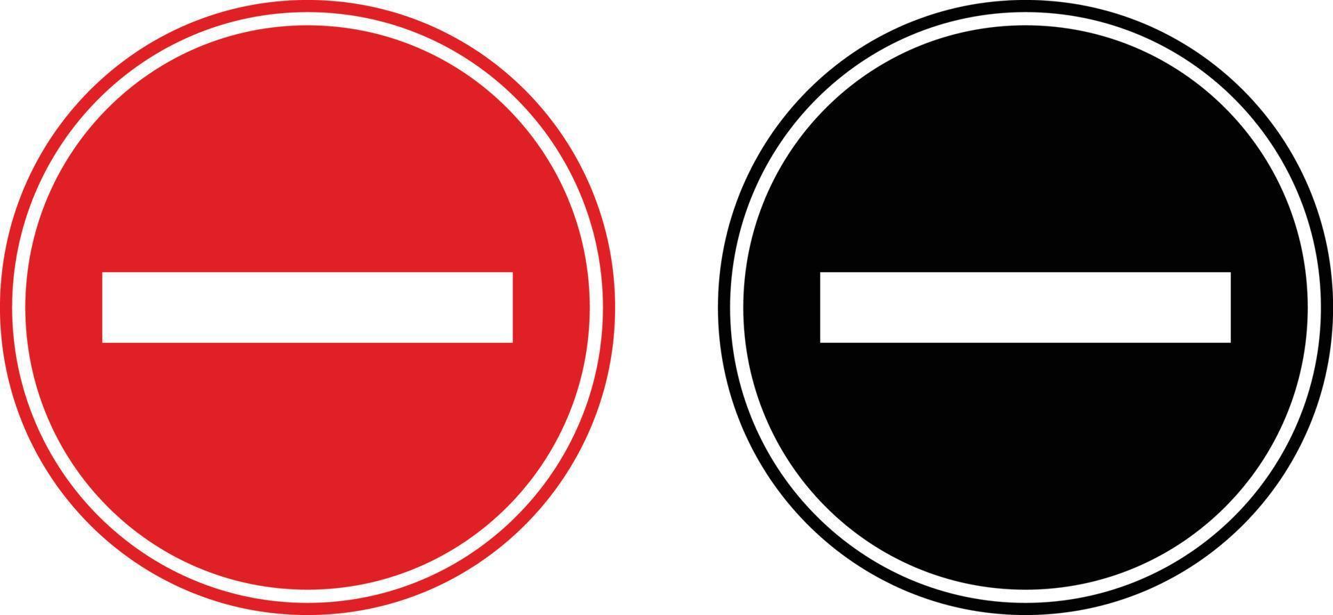 No entry traffic sign in red and black . vector