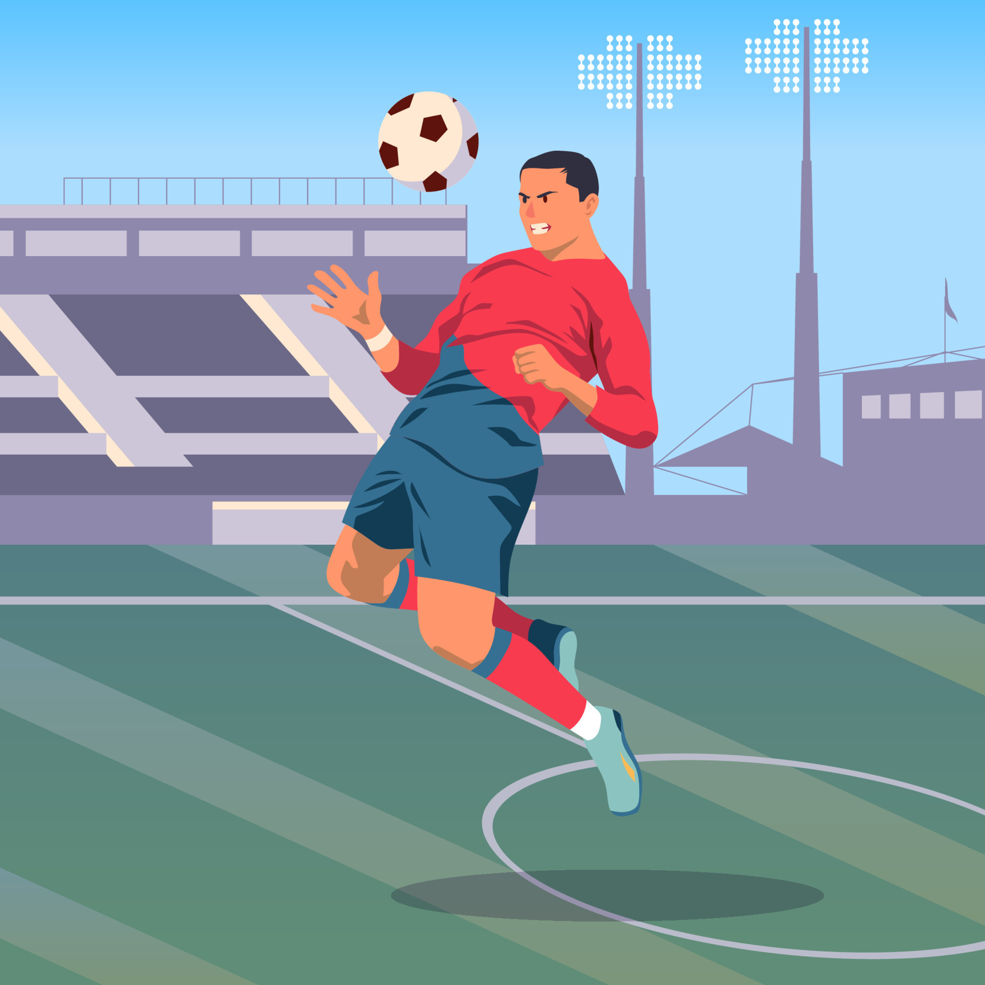 Soccer Player Heading a Ball 22085518 Vector Art at Vecteezy