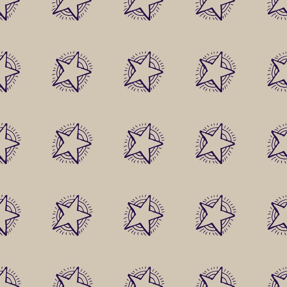 Seamless background of doodle stars. Hand drawn stars. Vector illustration