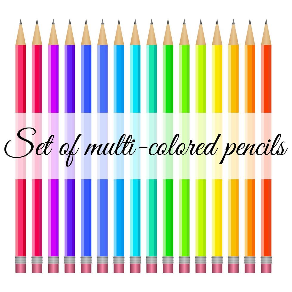 conjunto de multicolor lapices con paletas en un blanco antecedentes vector