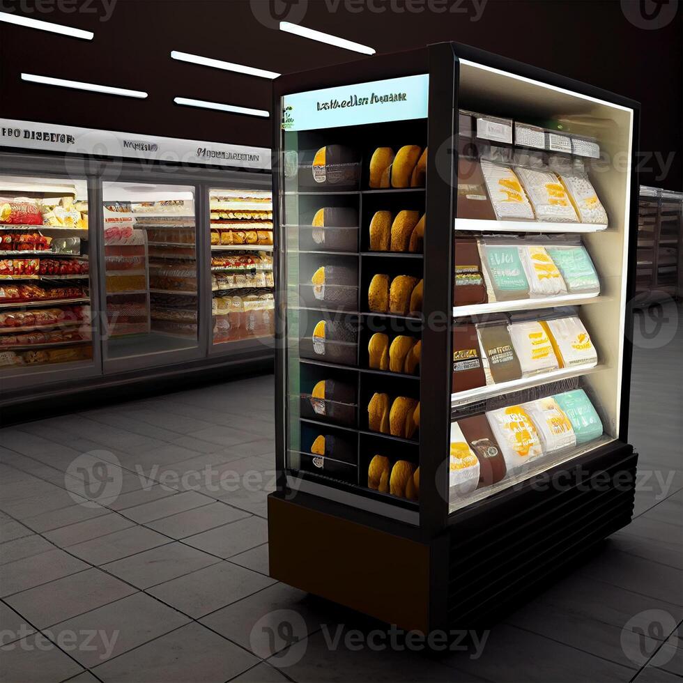 Realistic Abstract Showcase of Grocery Store, Department Store or Supermarket - Image photo