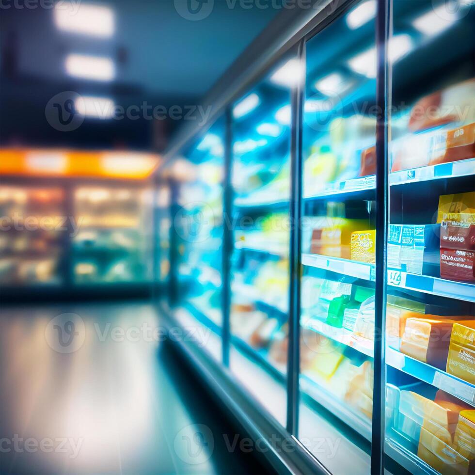 realista difuminar antecedentes de almacenar, Departamento almacenar, supermercado o tienda de comestibles Tienda - ai generado imagen foto