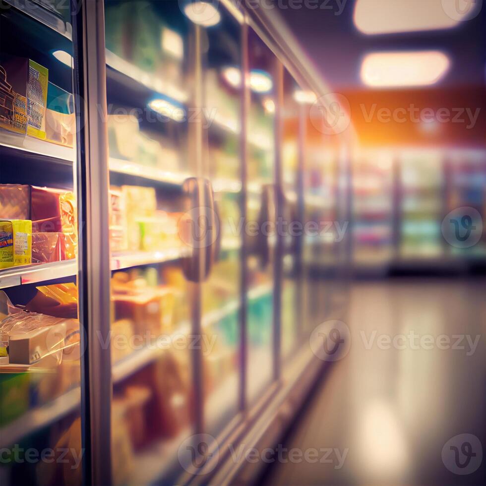 realista difuminar antecedentes de almacenar, Departamento almacenar, supermercado o tienda de comestibles Tienda - ai generado imagen foto