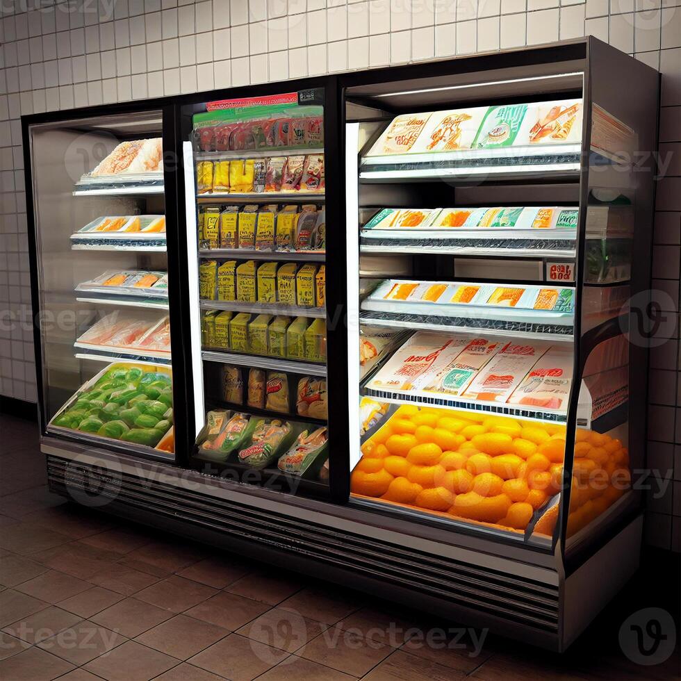 Realistic Abstract Showcase of Grocery Store, Department Store or Supermarket - Image photo