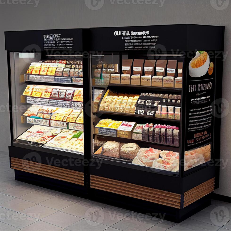 Realistic Abstract Showcase of Grocery Store, Department Store or Supermarket - Image photo
