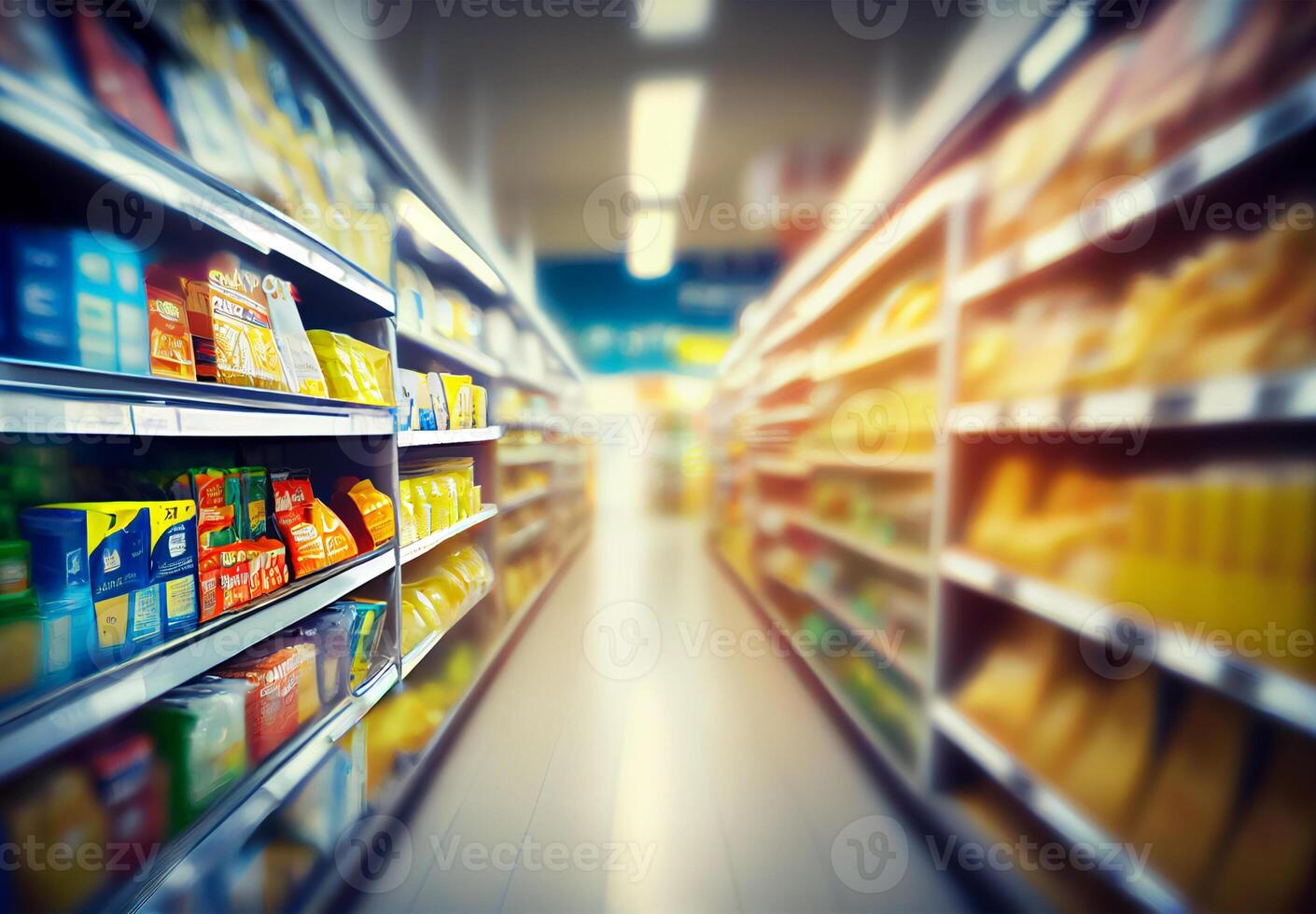 Realistic Blur Background of Store, Department Store, Supermarket or Grocery Store - Image photo