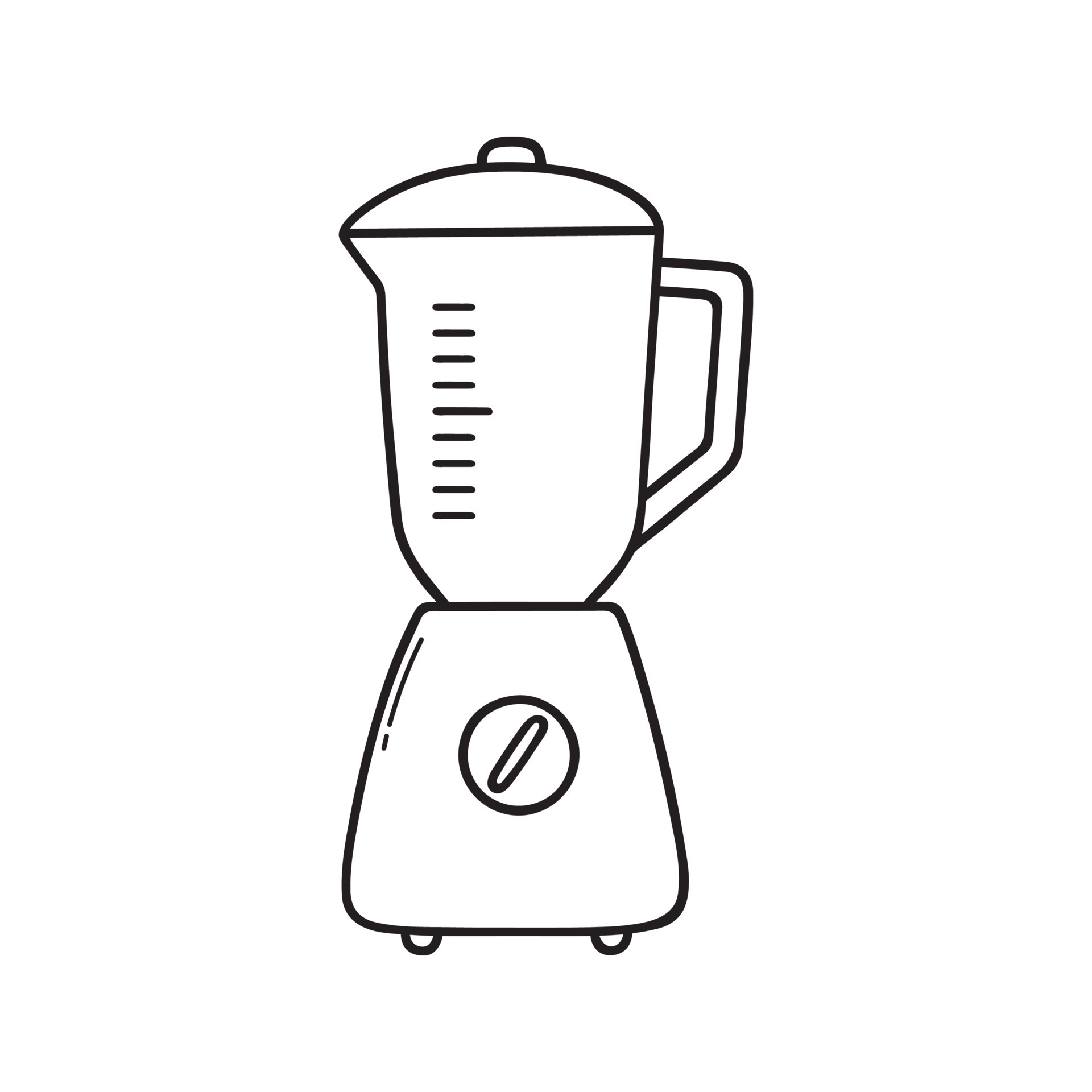 Blender doodle. Kitchen tool in sketch style. Hand drawn vector