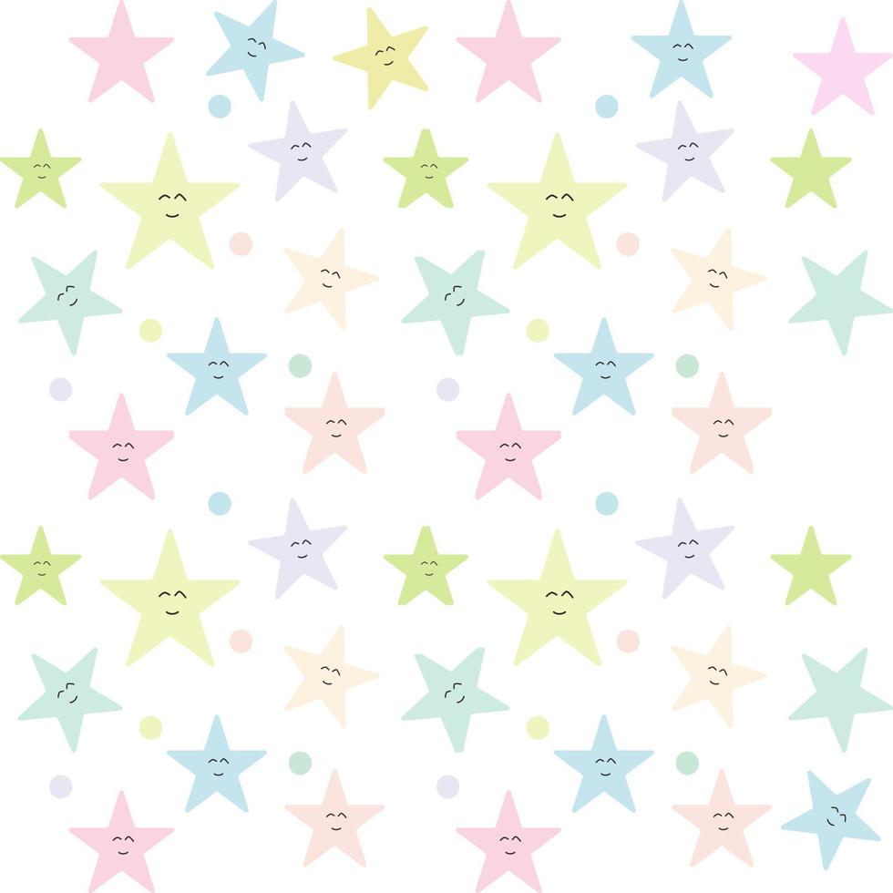 Seamless pattern of cute stars on white background. vector