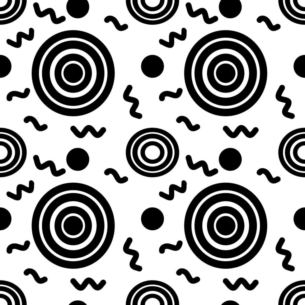 Abstract black and white circle seamless pattern. vector