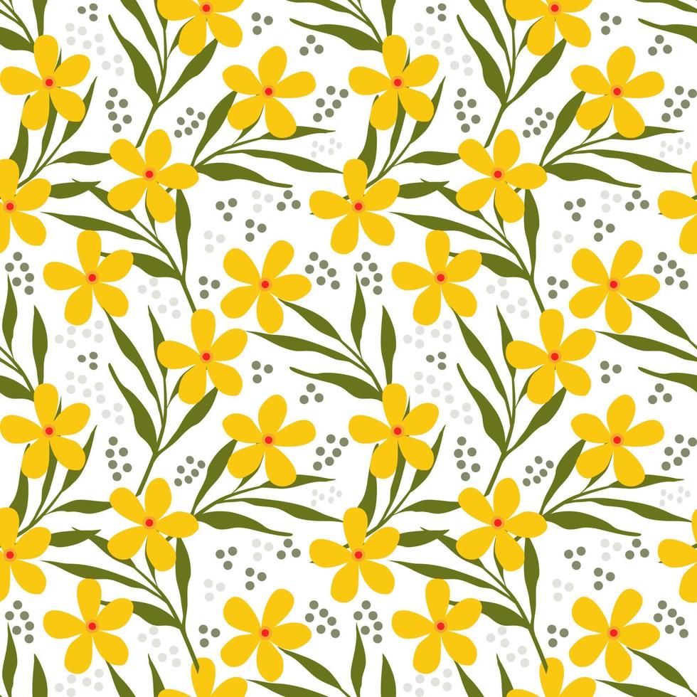 Folk art floral seamless pattern background vector