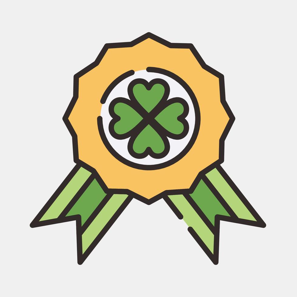 Icon clover badge. St. Patrick's Day celebration elements. Icons in MBE style. Good for prints, posters, logo, party decoration, greeting card, etc. vector