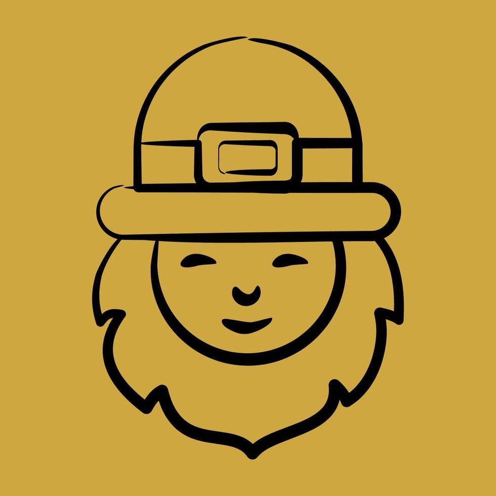 Icon leprechaun. St. Patrick's Day celebration elements. Icons in hand drawn style. Good for prints, posters, logo, party decoration, greeting card, etc. vector