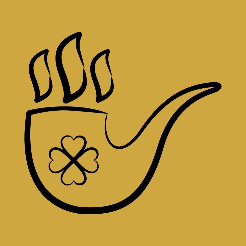 Icon smoking pipe. St. Patrick's Day celebration elements. Icons in hand drawn style. Good for prints, posters, logo, party decoration, greeting card, etc. vector