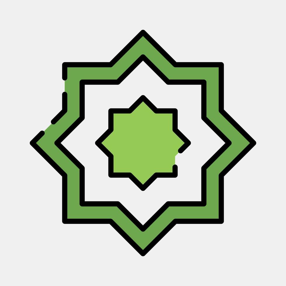 icono islámico ornamento. islámico elementos de Ramadán, eid Alabama fitr, eid Alabama adha. íconos en lleno línea estilo. bueno para huellas dactilares, carteles, logo, decoración, saludo tarjeta, etc. vector