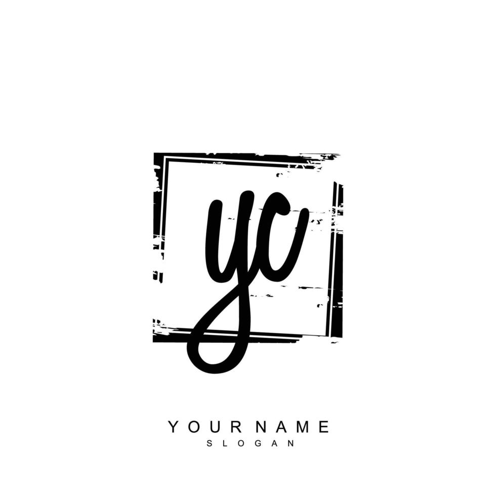 Initial YC Monogram with Grunge Template Design vector