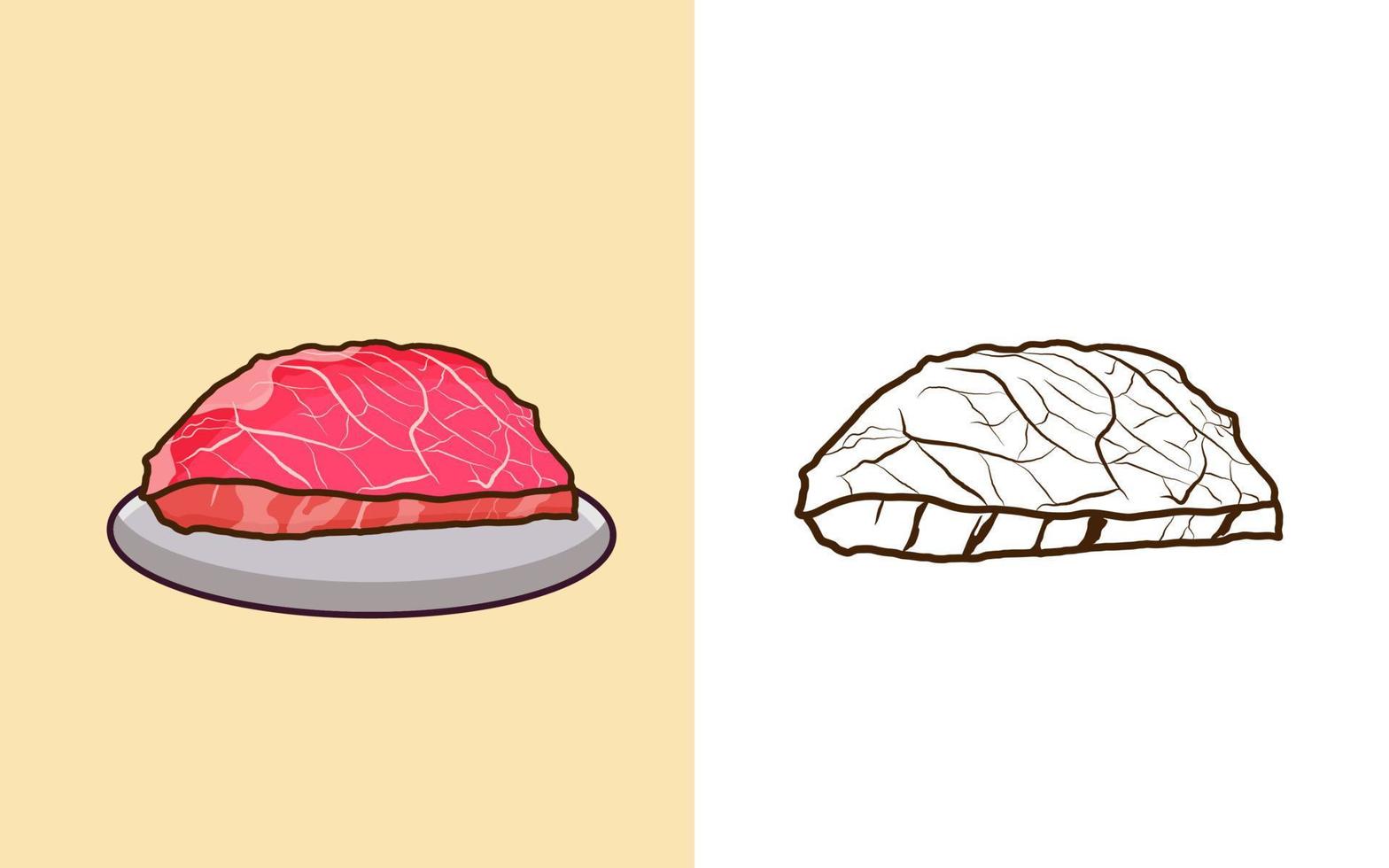 wagyu acortar Arte ilustración grande conjunto mínimos sencillo wagyu asiático comida menú costilla proteína sano restaurante cena carne picar jamón filete wagyu vistoso vector icono acortar Arte.