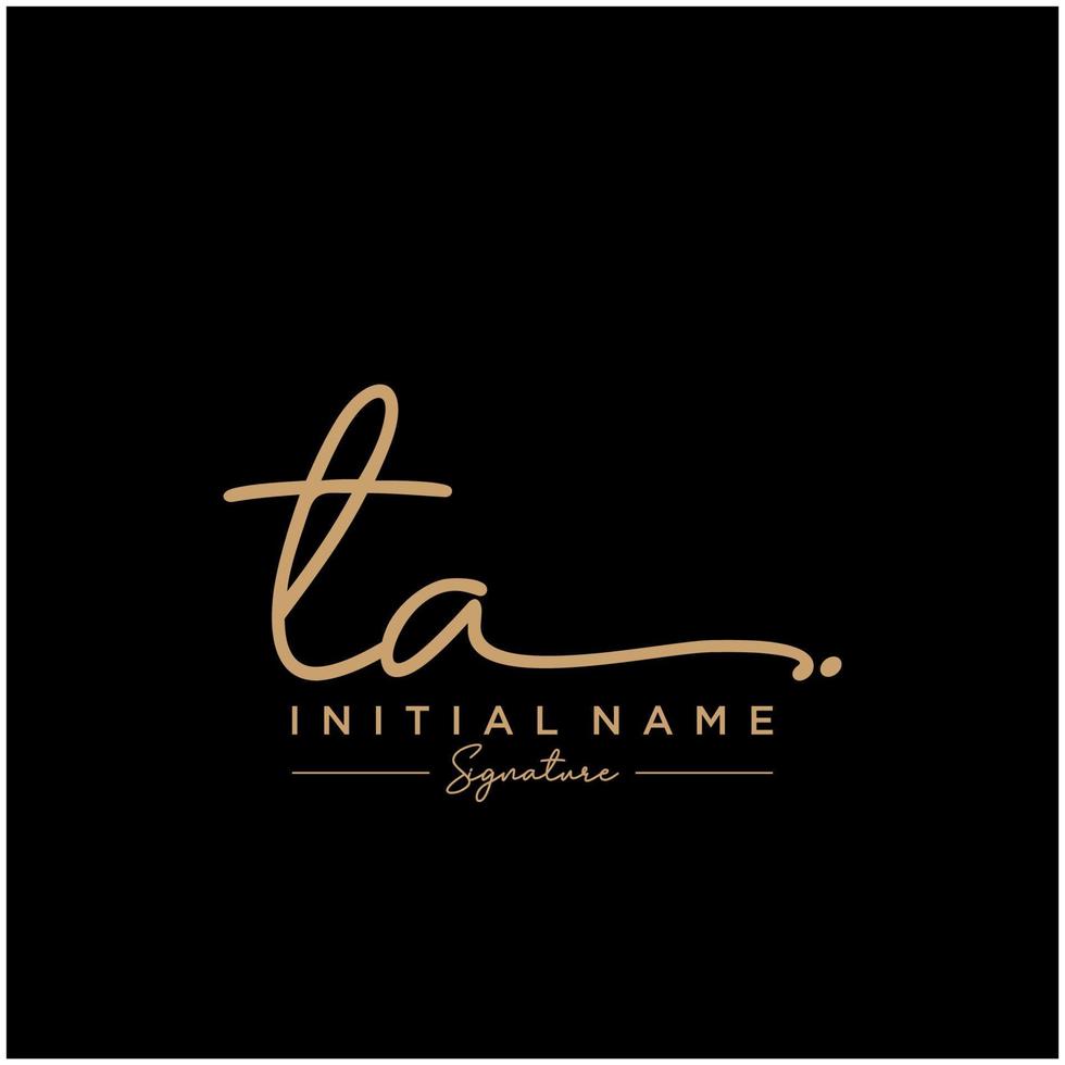 Letter TA Signature Logo Template Vector