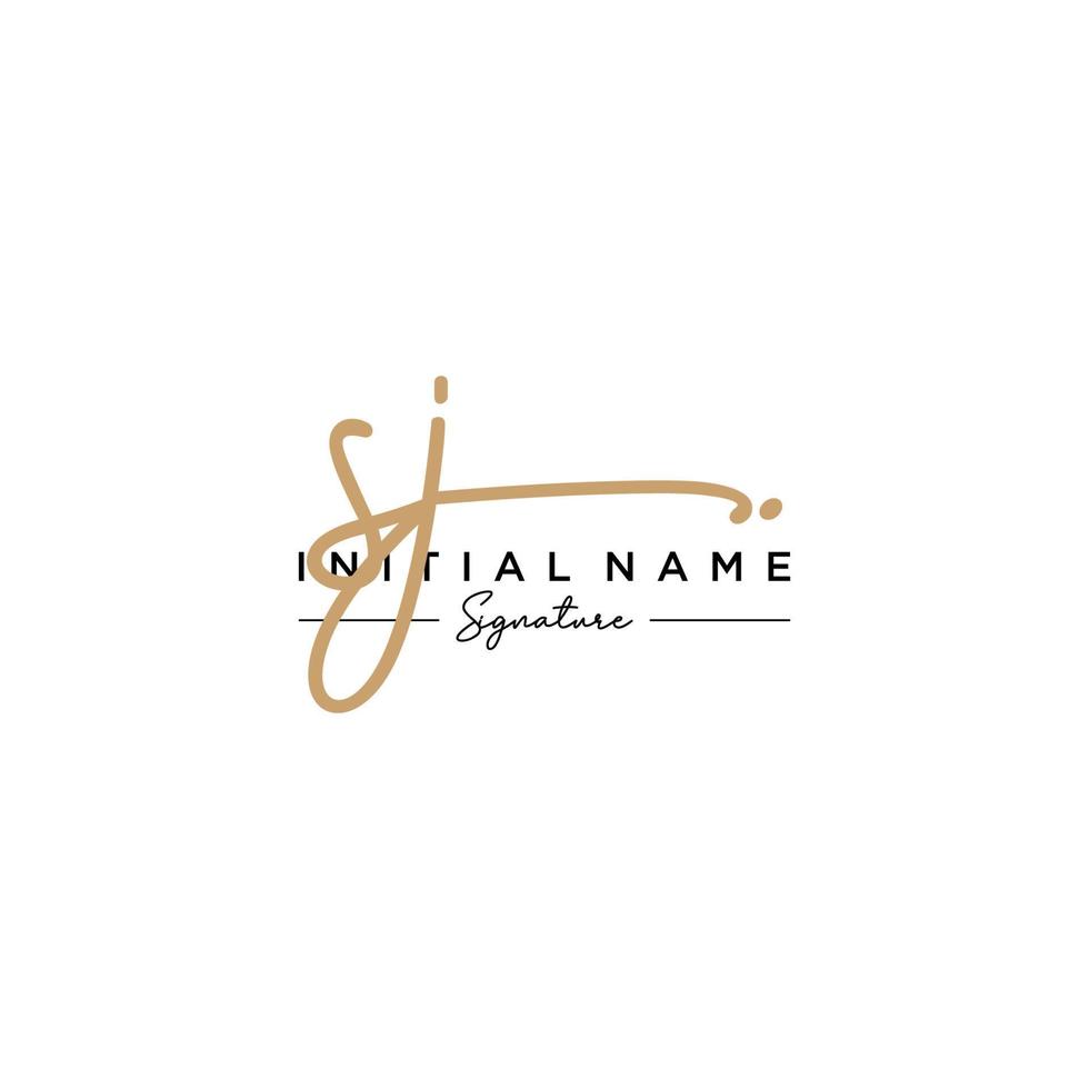 Letter SJ Signature Logo Template Vector