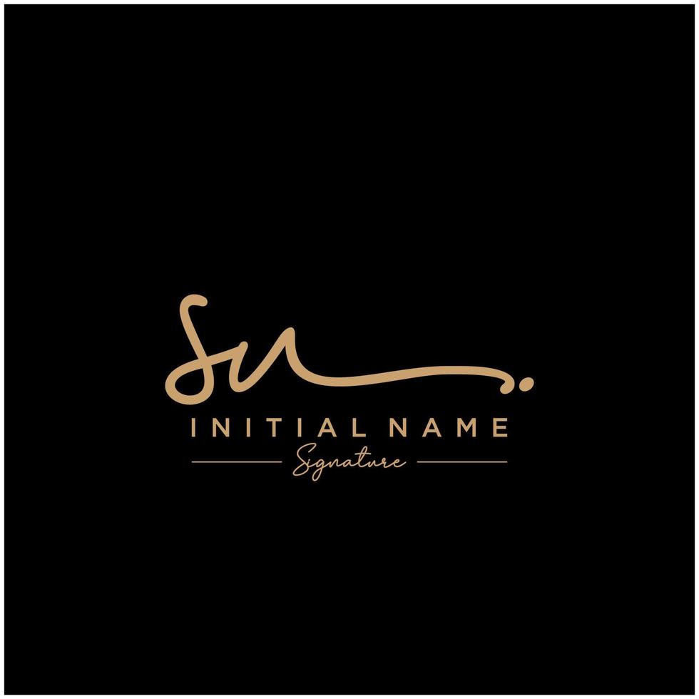 Letter SU Signature Logo Template Vector