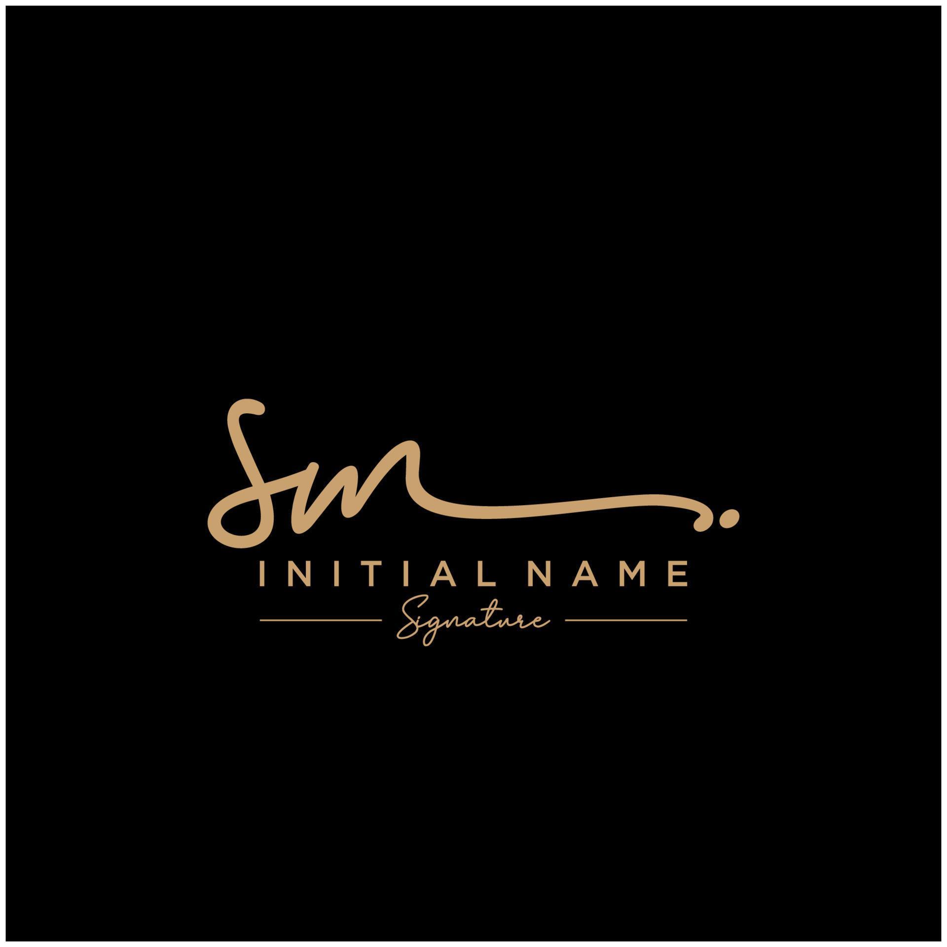 Letter SM Signature Logo Template Vector 22086292 Vector Art at Vecteezy