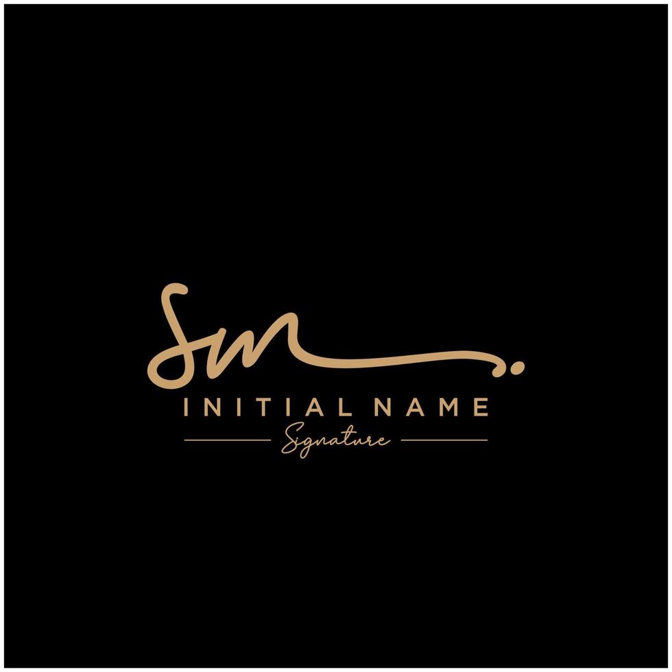Letter SM Signature Logo Template Vector