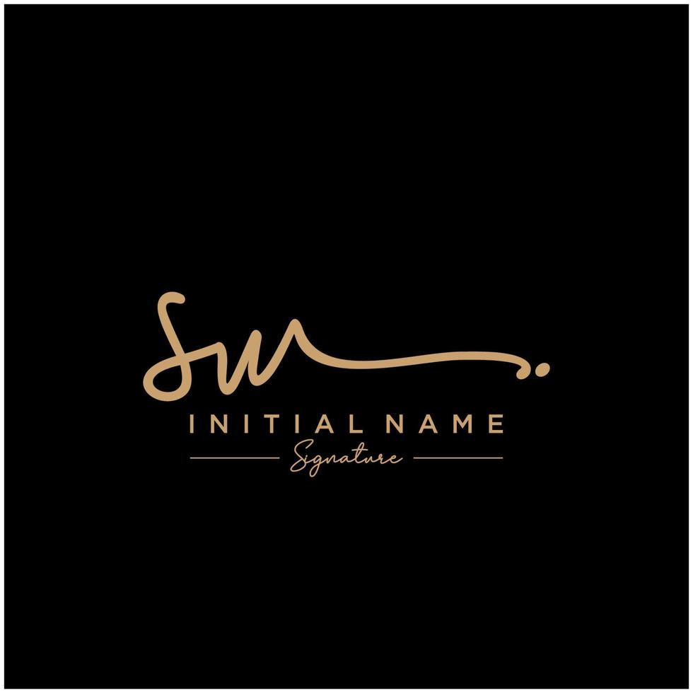 Letter SW Signature Logo Template Vector