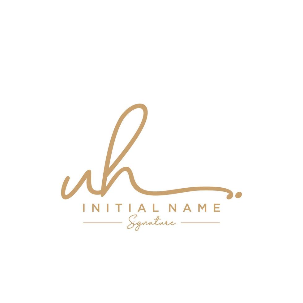 Letter UH Signature Logo Template Vector