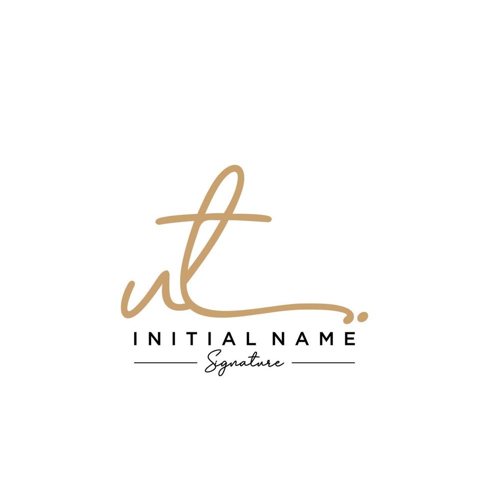 Letter UT Signature Logo Template Vector