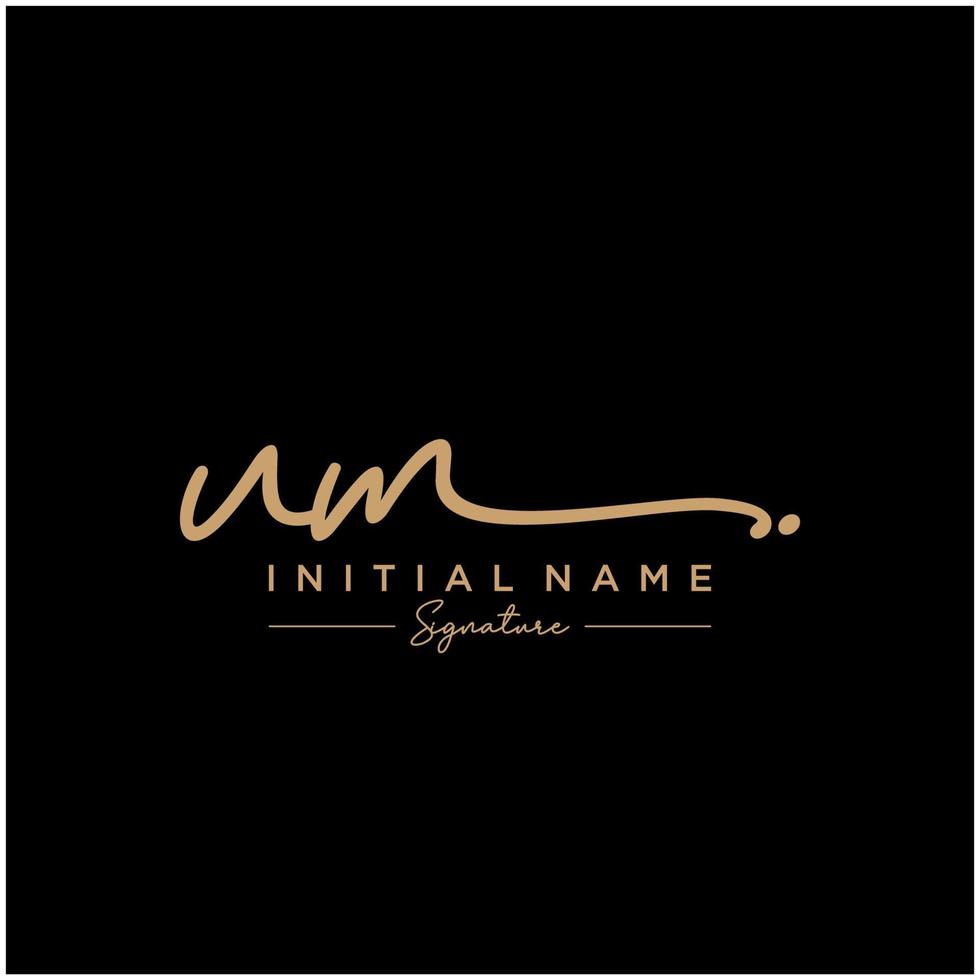 Letter UM Signature Logo Template Vector