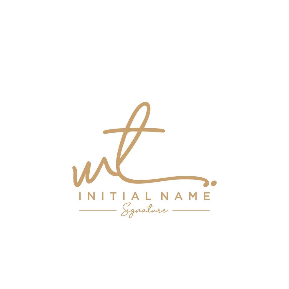 Letter WT Signature Logo Template Vector
