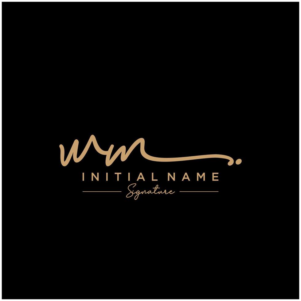 Letter WM Signature Logo Template Vector