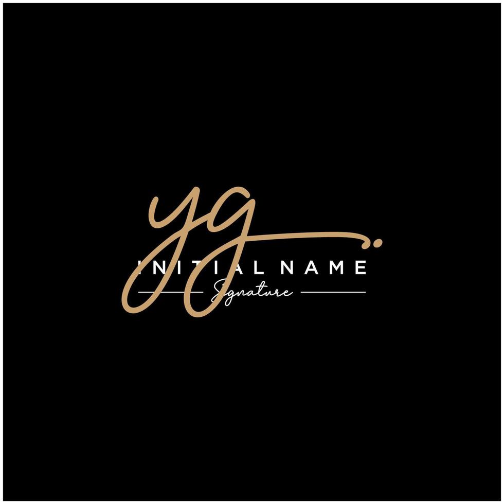 Letter YG Signature Logo Template Vector