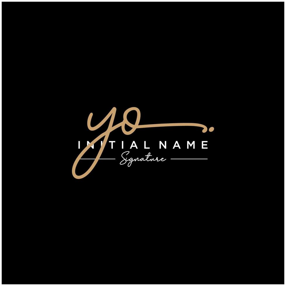 Letter YO Signature Logo Template Vector