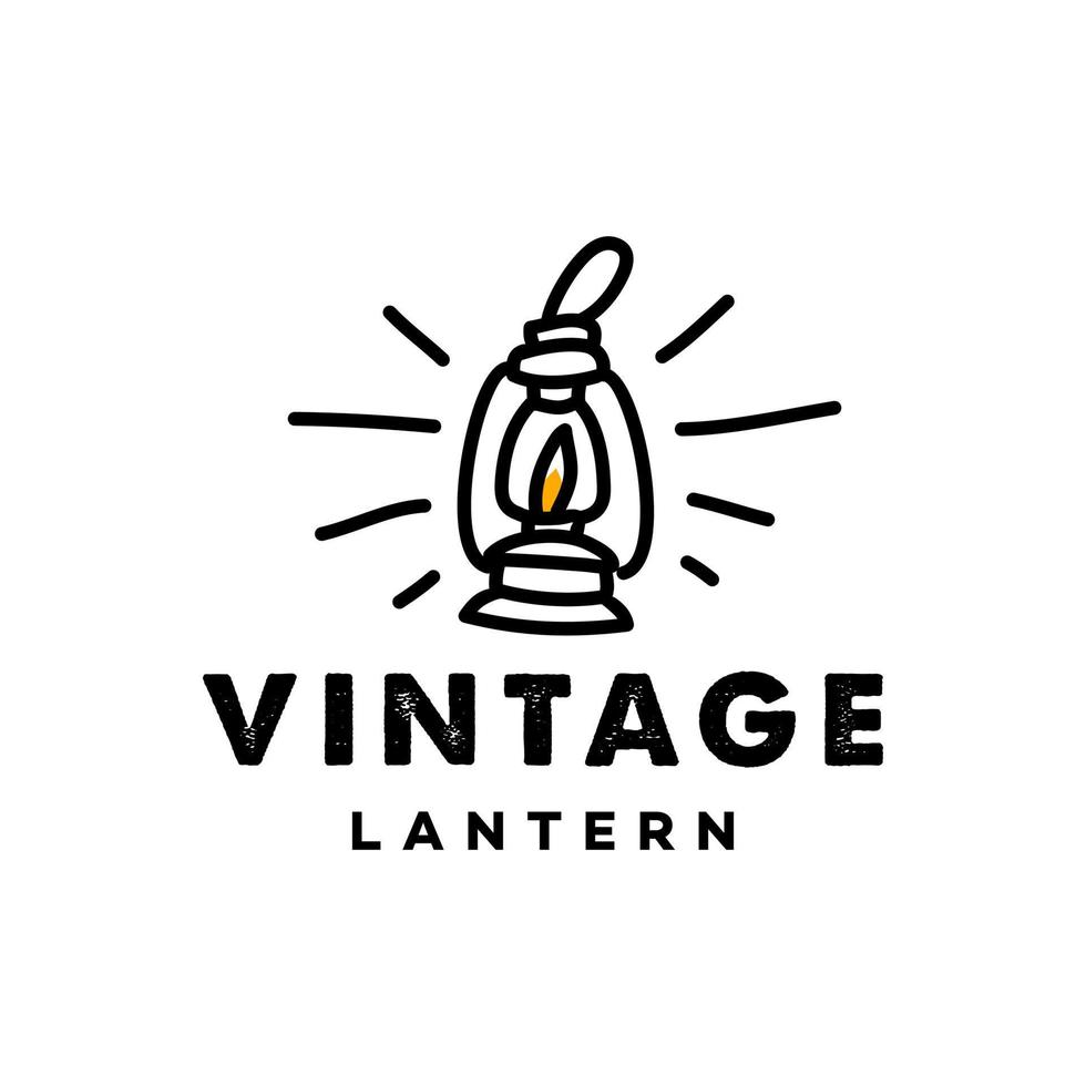 garabatear fuego linterna logo, clásico antiguo pasado de moda linterna correo, clásico lámpara logo icono diseño , restaurante Clásico logo diseño vector
