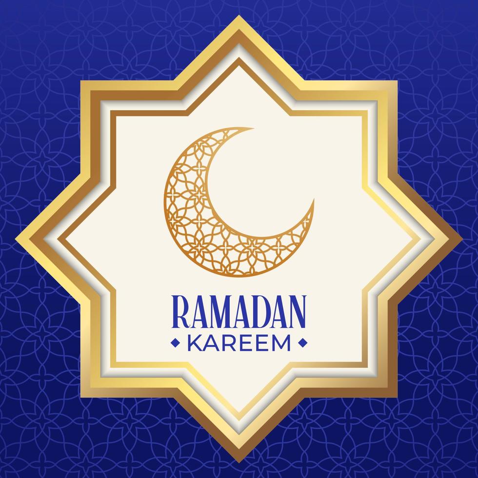 Modern luxurious ramadan kareem Islamic background greeting with crescent vector