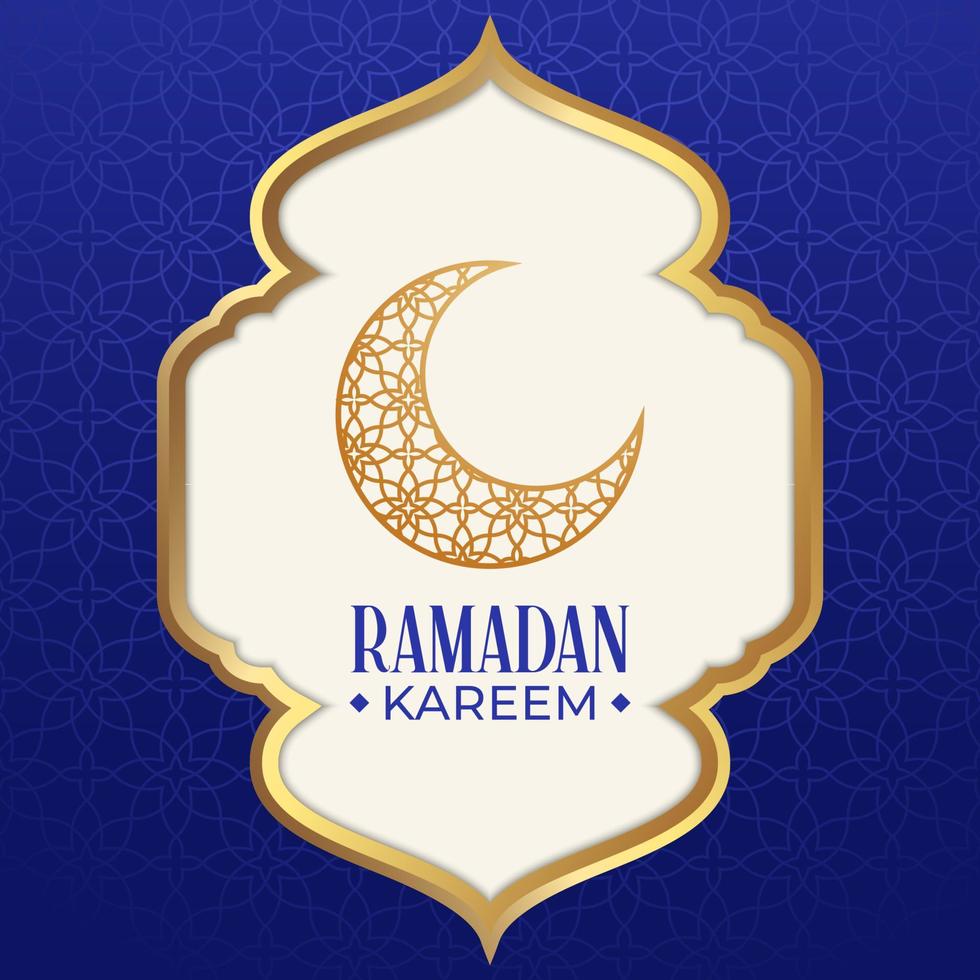 Modern luxurious ramadan kareem Islamic background greeting with crescent vector