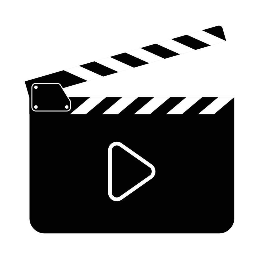 Clapper board with play button vector