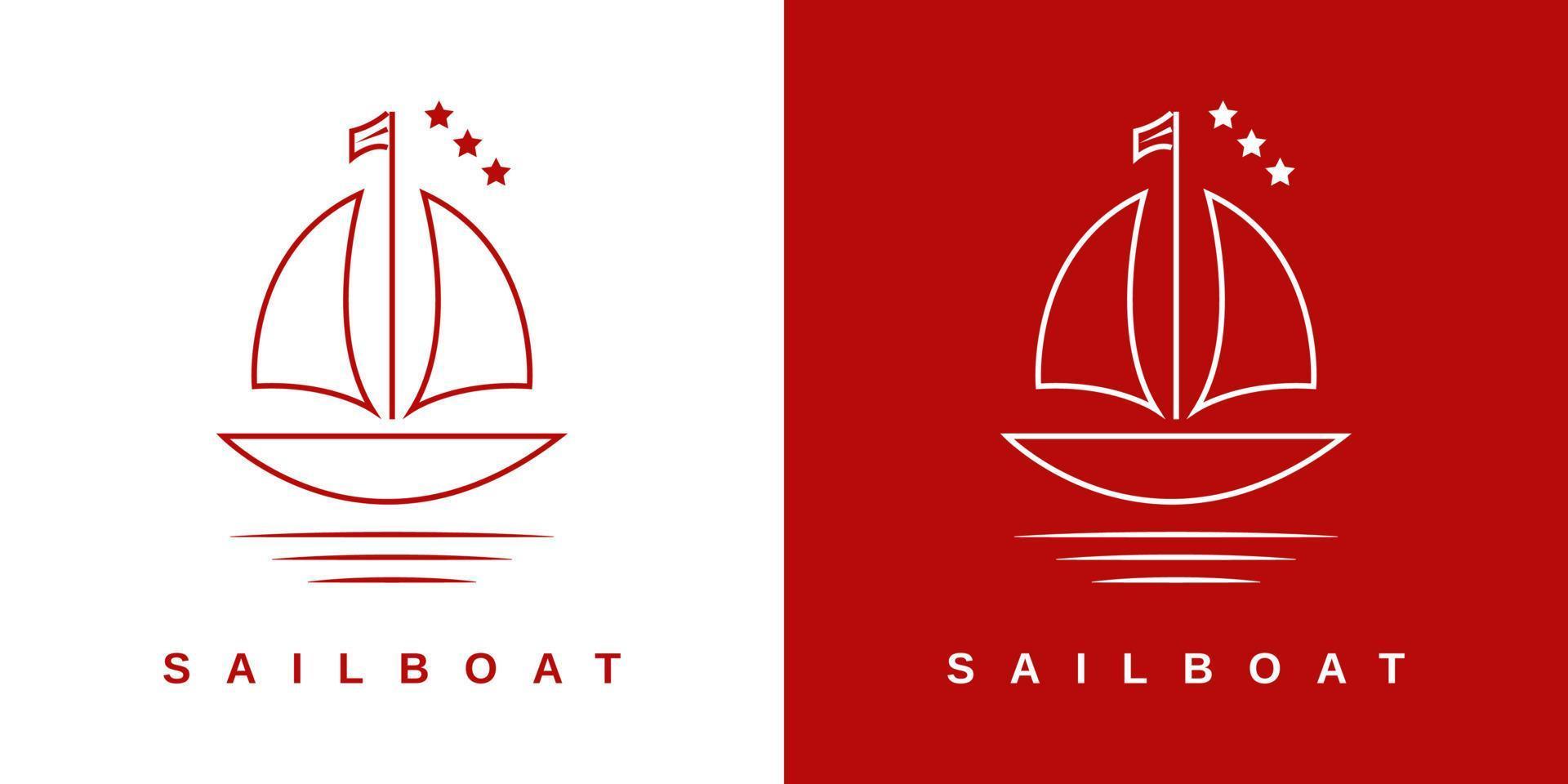 Sailboat Logo Design with a Simple Concept. can be used for your business and company vector