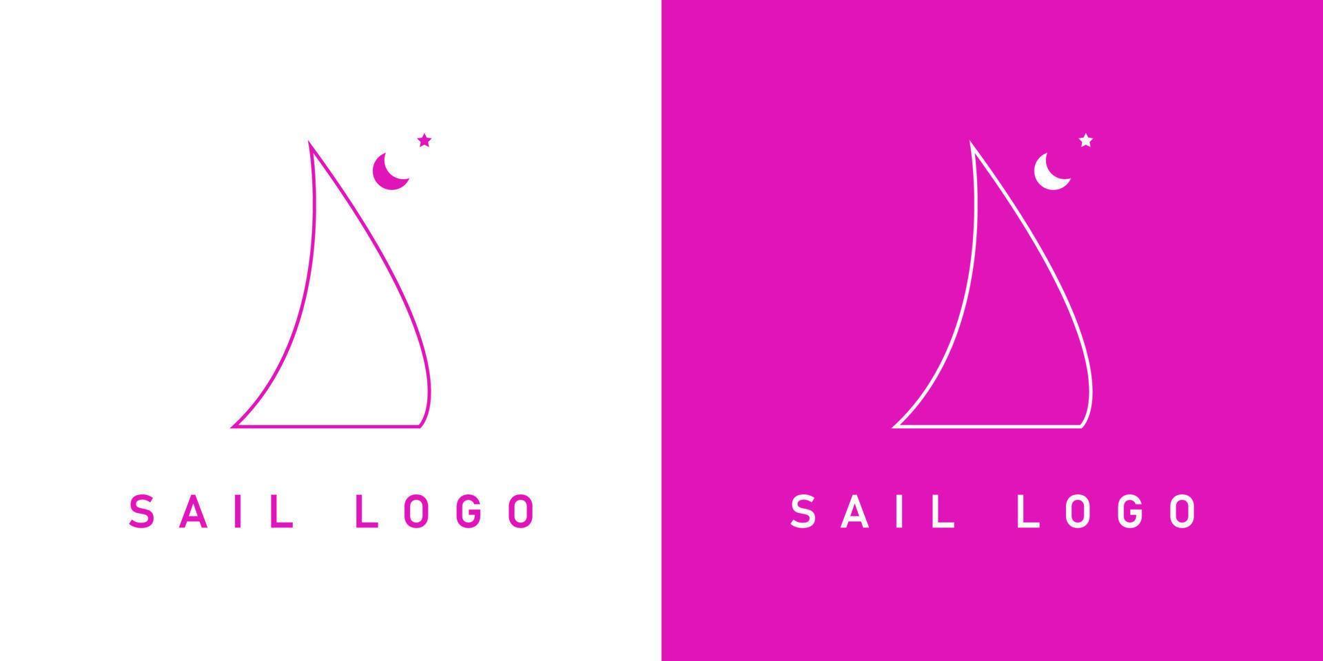 Sailboat Design Logo Illustration with Double Background. can be used for your business and company vector