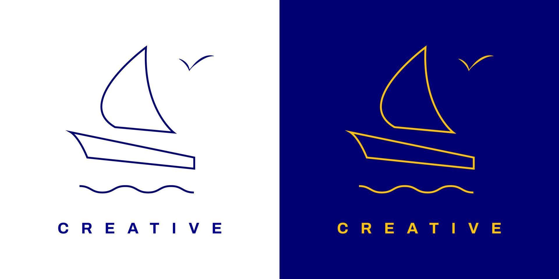 Creative Sailboat Logo Design with Multiple Background. can be used for your business and company vector