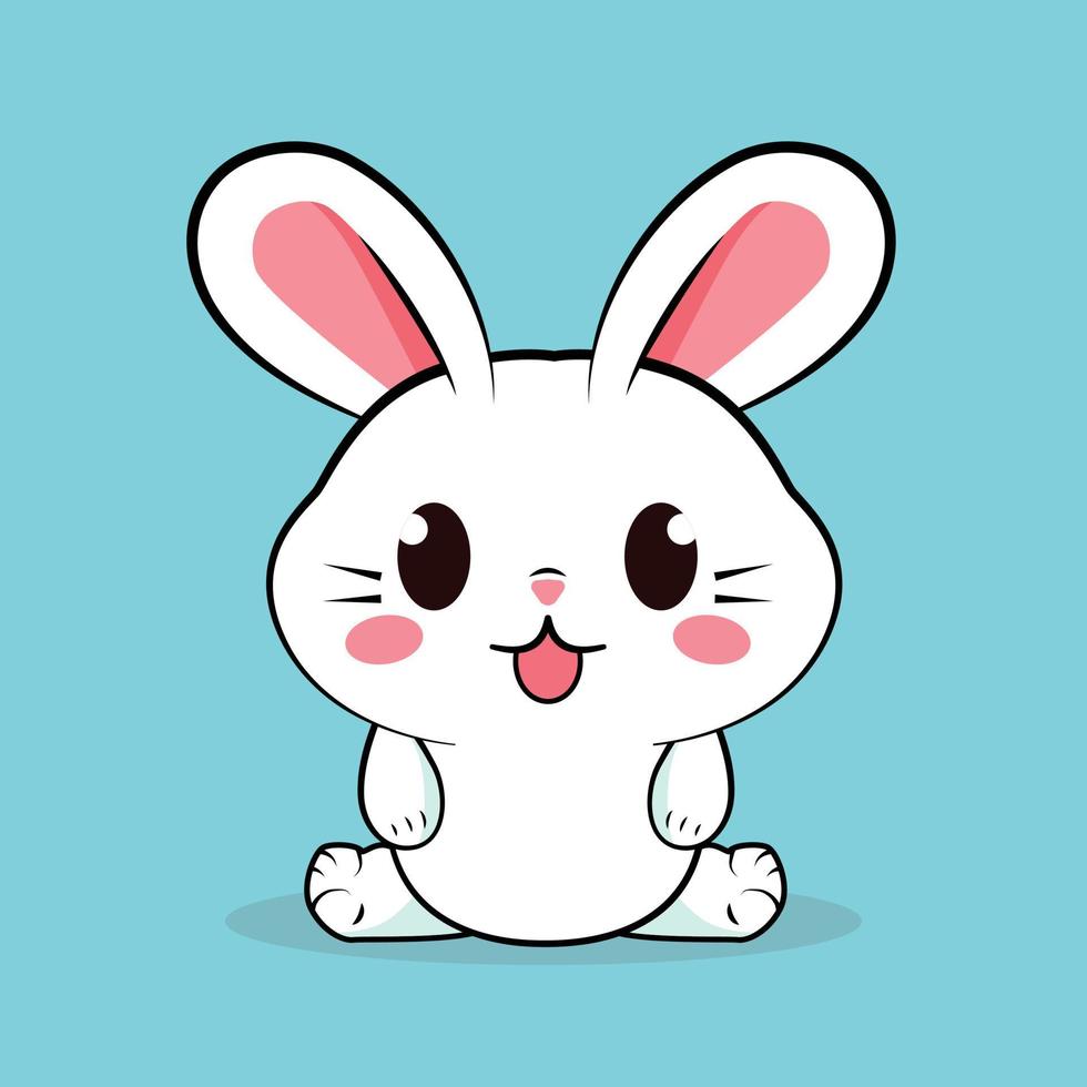Cartoon cute rabbit. Cute bunny vector illustration 22086694 Vector Art ...