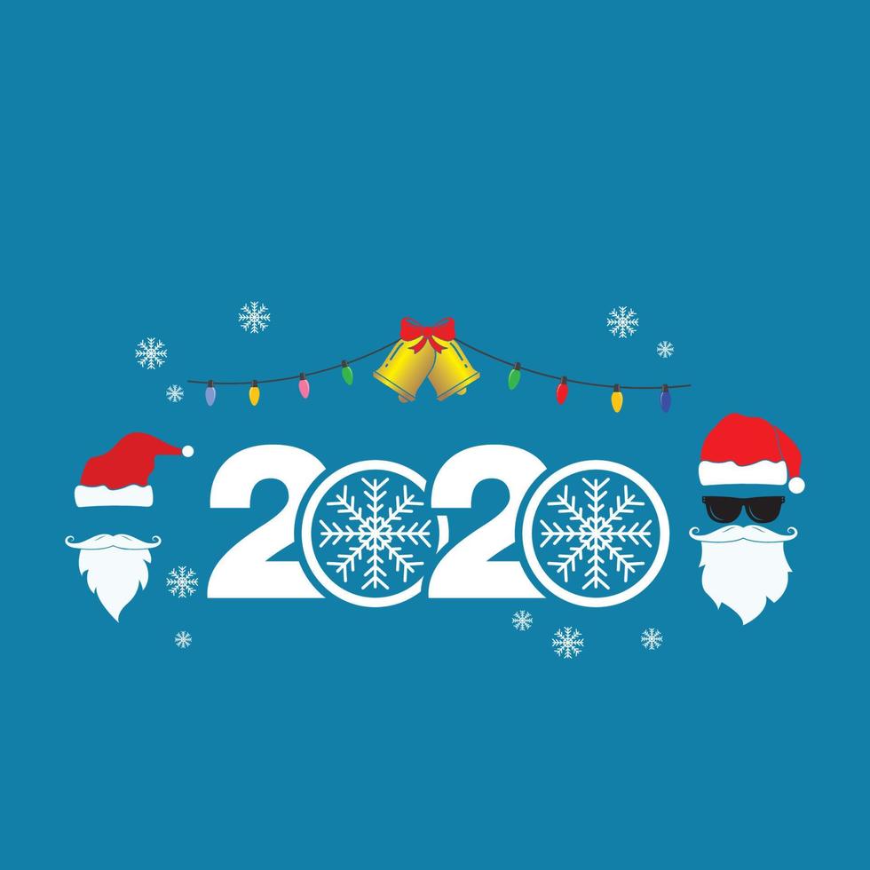 2020 new year and christmas icon set decoration vector illustration