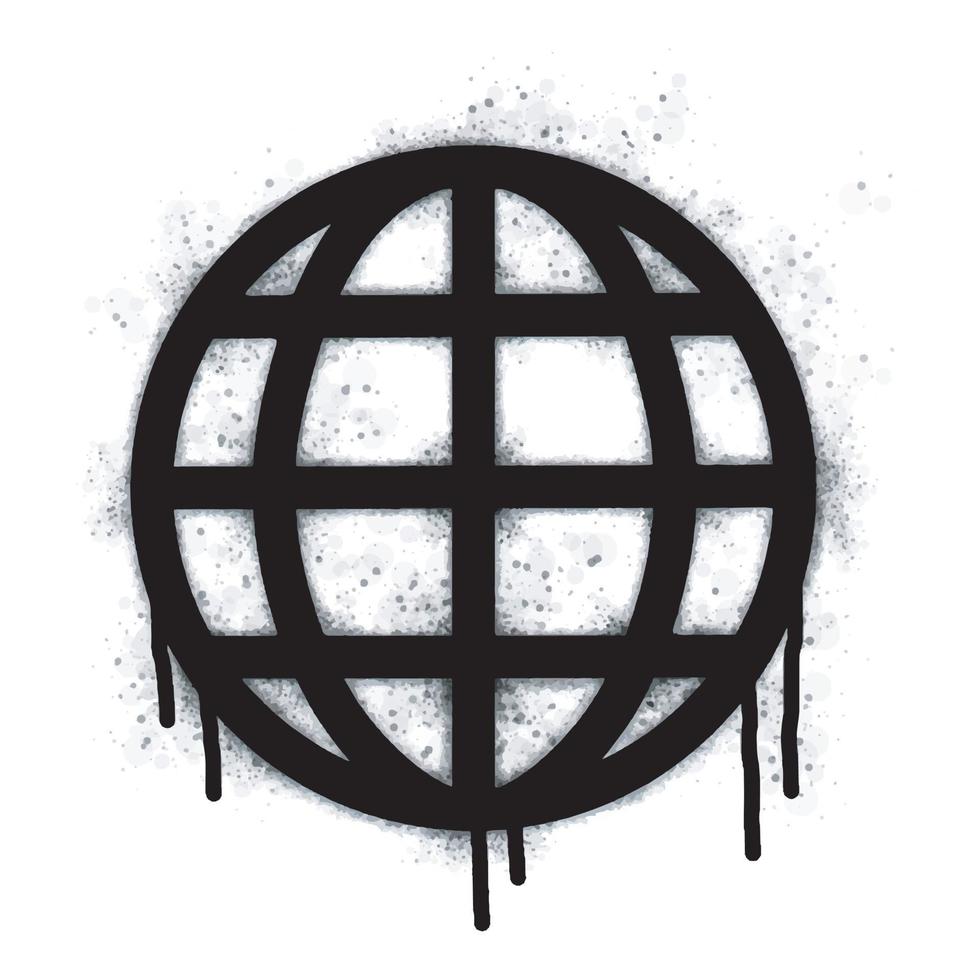 collection of graffiti globe signs Spray painted black on white. Globe symbol. isolated on white background. vector illustration