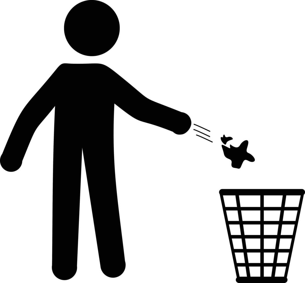 Throwing trash sign vector  image illustrations